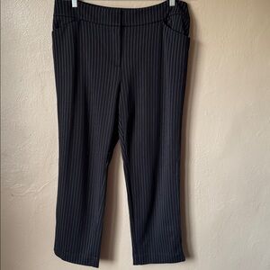 Chico's Black Pinstripe Trousers